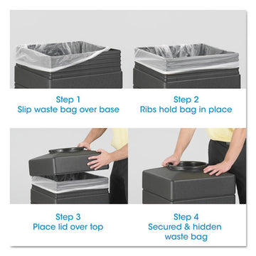Safco® Canmeleon Side-open Receptacle, Square, Polyethylene, 38 Gal, Textured Black freeshipping - TVN Wholesale